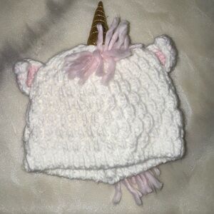 White Unicorn Knit Hat for Kids